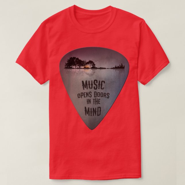 Camiseta À VOLTA, O Lago de Palitos de Guitarra Distante Mu (Frente do Design)