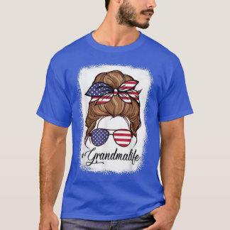 Camiseta A vovó da bandeira americana saltou o 4º J da mãe