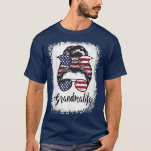 Camiseta A vovó da bandeira americana saltou o 4º J da mãe