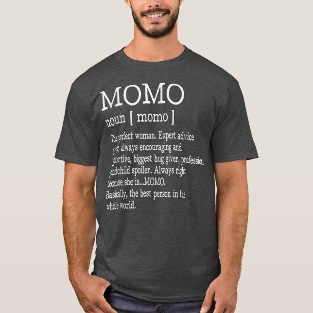 Camiseta A vovó definição Momo Dia das Mães dá presentes às (Frente)