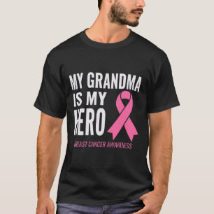 Camiseta A Vovó É O Meu Herói - Apoio ao cancer de mama