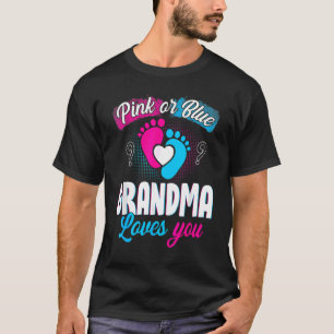 Camiseta A Vovó Rosa Ou Azul Ama A Sua Revelação De Gênero 