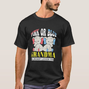 Camiseta A Vovó Rosa Ou Azul Ama-Te A Festa De Revelação