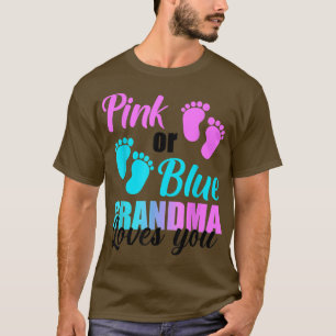 Camiseta A vovó rosa ou azul ama você a mostrar a revelação