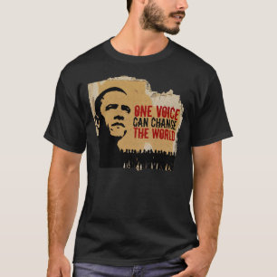 CAMISETA A VOZ DE BARACK OBAMA-ONE PODE MUDAR O MUNDO B