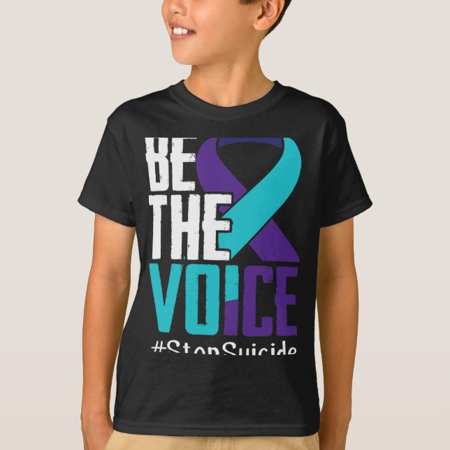 Camiseta A Voz Pare com a Conscientização sobre Suicídio Sa (Frente)