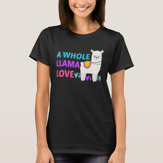 Camiseta A Whole Llama Love Cute Llamas   Boho Women Teens (Frente)