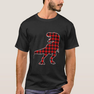 Camiseta A Xadrez do Dinossauro Vermelho Buffalo Figurume D