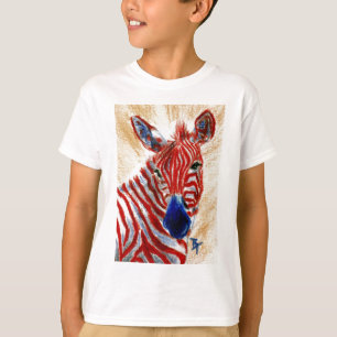 Camiseta A zebra patriótica caçoa a camisola