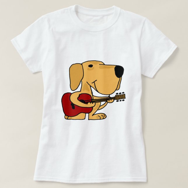 Camiseta AA labrador retriever amarelo bonito que joga a (Frente do Design)