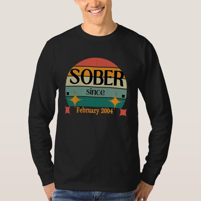 Camiseta AA NA Celebrate Sobriety Since February 2004 Sober (Frente)