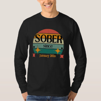 Camiseta AA NA Celebrate Sobriety Since January 2016 Sober 