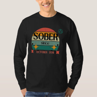 Camiseta AA NA Celebrate Sobriety Since October 2011 Sober 