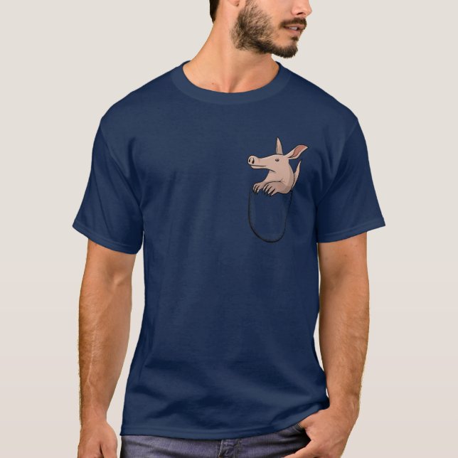 Camiseta Aardvark Em Um Anima Cuta Do Urso De Ante De Bolso (Frente)