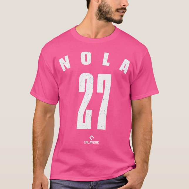 Camiseta Aaron Nola 27 Mlbpa Philadelphia Baseball Major Le (Frente)