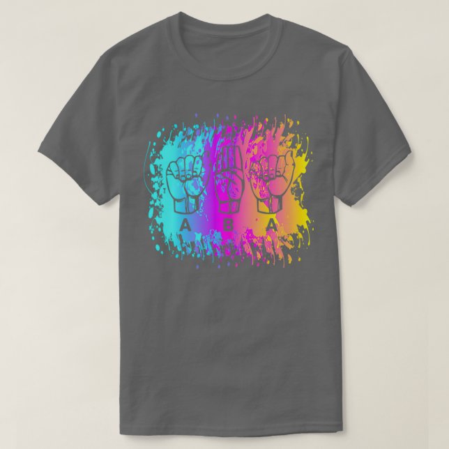 Camiseta aba asl paint splatter (Frente do Design)