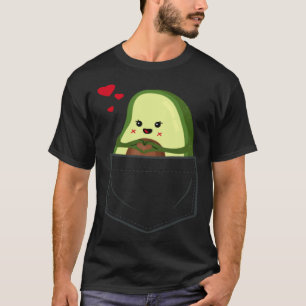 Camiseta abacate abacate no bolso do peito vegano