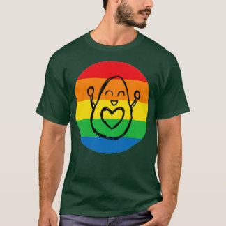 Camiseta abacate arco-íris