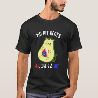 Camiseta Abacate Avocato Gato 4 de Julho Patriótico Mulhere
