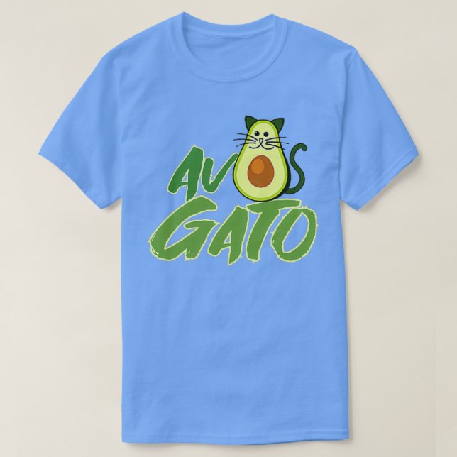 Camiseta abacate com cara de gato (Frente do Design)