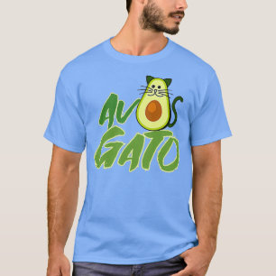 Camiseta abacate com cara de gato