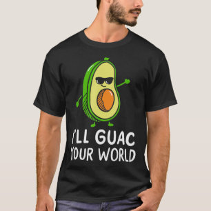 Camiseta Abacate Dançante Fofo Gráfico de Comida Vegana G