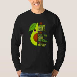 Camiseta Abacate Eu Sou Menina De Agosto Vegana Vegetariana