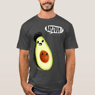 Camiseta abacate faces bonjour