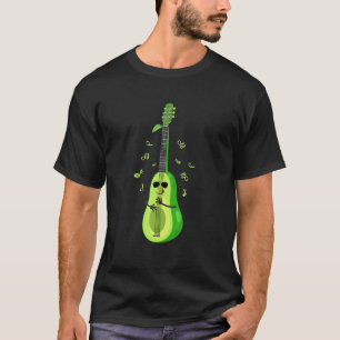 Camiseta Abacate Fofo Tocando Violão Música Acústica Elétri