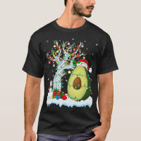 Abacate Fruta Xmas Tree Lighting Santa Hat Avocado