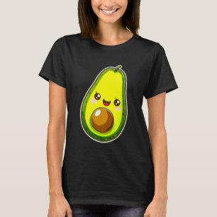 Camiseta Abacate Kawaii Feliz Sorriso Fruta Kewpie