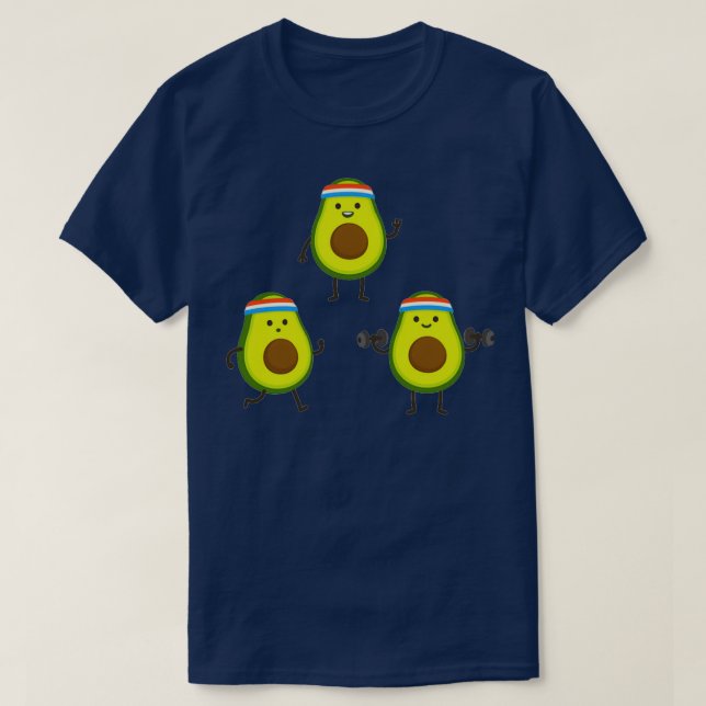 Camiseta Abacates fazem exercício de elevação (Frente do Design)