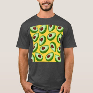 Camiseta Abacates sobre um fundo amarelo mostarda