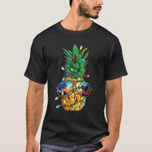 Camiseta Abacaxi Árvore de Natal Luzes Xmas Meninos Suspens