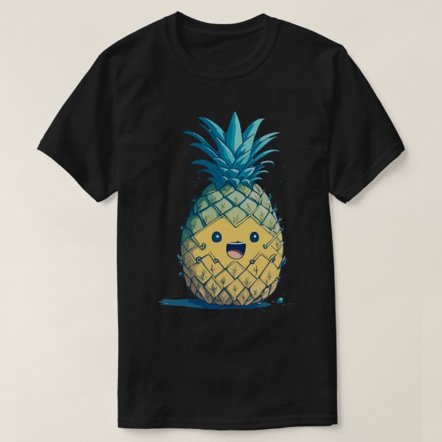 Camiseta Abacaxi bonito sorrindo (Frente do Design)