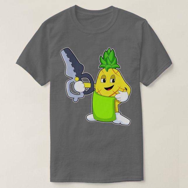 Camiseta Abacaxi como cabeceira com tesoura Razor (Frente do Design)