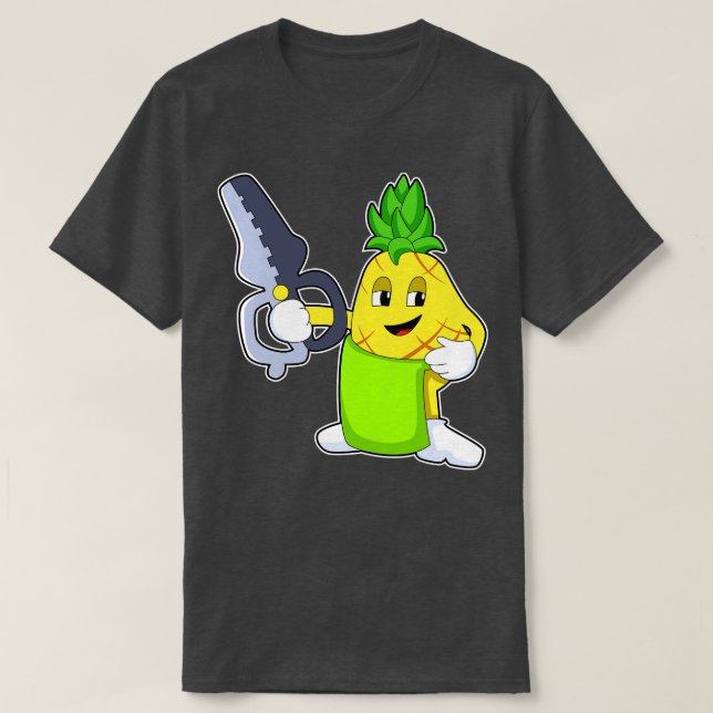 Camiseta Abacaxi como cabeceira com tesoura Razor (Frente do Design)