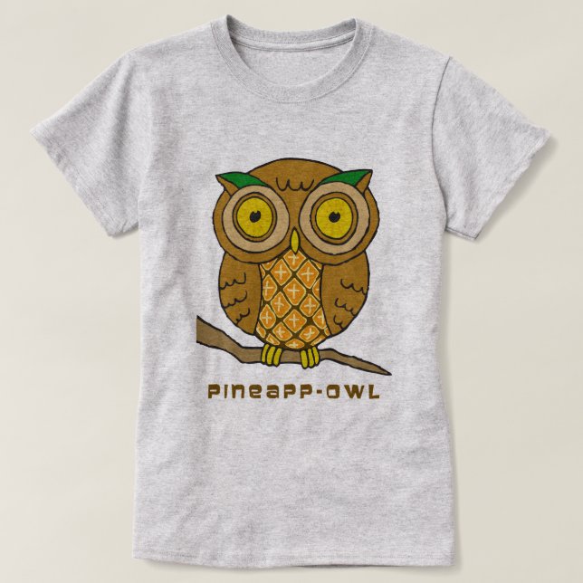 Camiseta Abacaxi-coruja (Frente do Design)