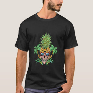 Camiseta Abacaxi-do-crânio Aloha Pega Flores Havaianas Haw