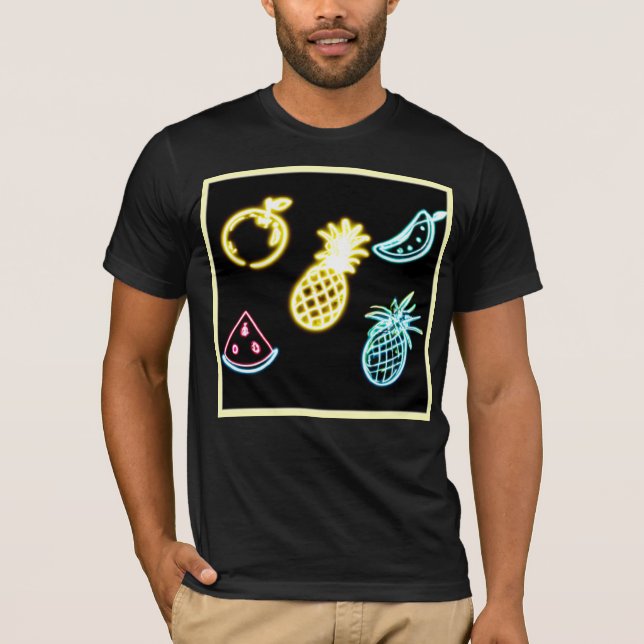 Camiseta Abacaxi e Neon Fruta Tropical (Frente)