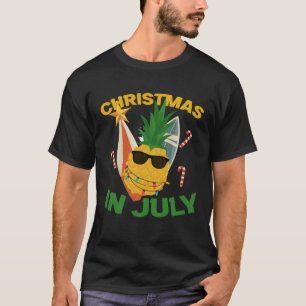 Camiseta Abacaxi Em Julho Menino Natal Xmas Em Julho