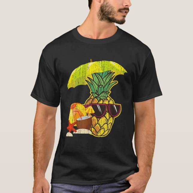 Camiseta Abacaxi Engraçado Engraçado Coco Tropical (Frente)