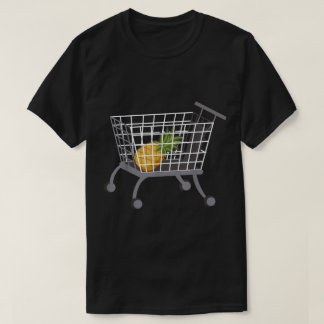 Camiseta Abacaxi Engraçado no Design do Carrinho de Compras