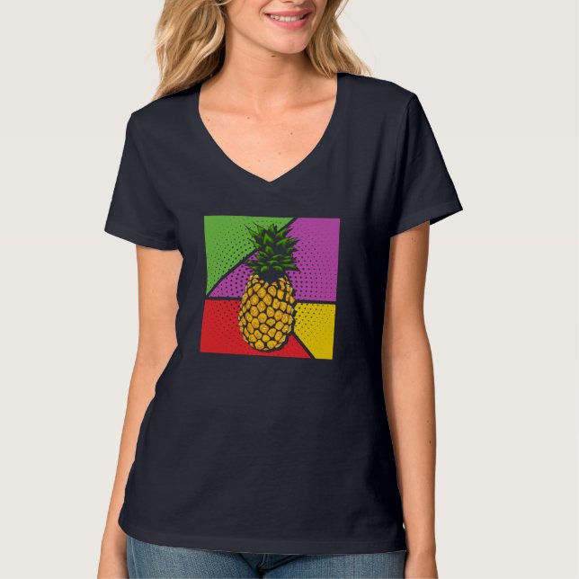 Camiseta Abacaxi Exótico de Abacaxi de Fruta de Verão (Frente)