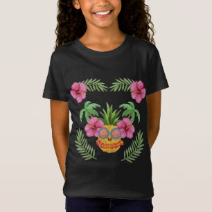 Camiseta Abacaxi Flores Engraçadas Fruta Bonita Aloha Hawai