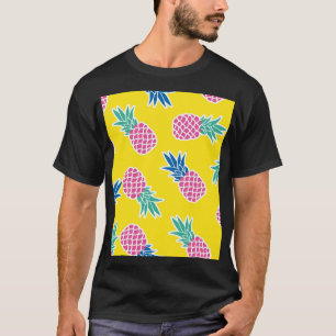 Camiseta Abacaxi Frenzy: Bright Cartoon Vintage.