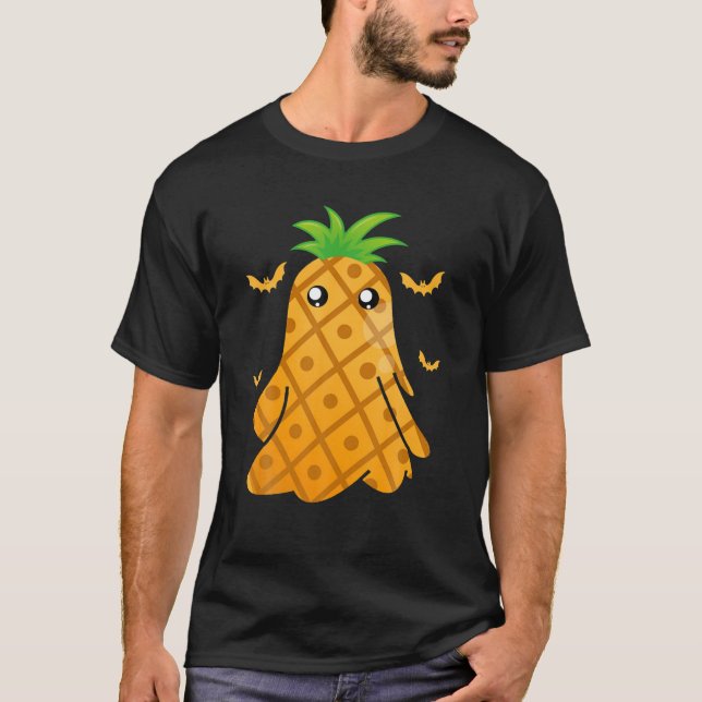 Camiseta Abacaxi Fruta de abacaxi Boo Fantasma Vegan Ha (Frente)