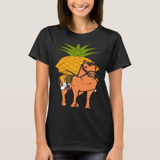 Camiseta Abacaxi Montado a Cavalo Irônico Cavalgando Fruta