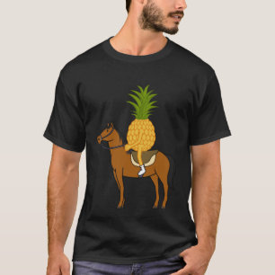 Camiseta Abacaxi no Cavalo Irônico de Equitação Frutas