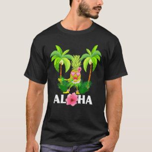 Camiseta Abacaxi Óculos de sol Aloha Beaches Flor Hibiscus